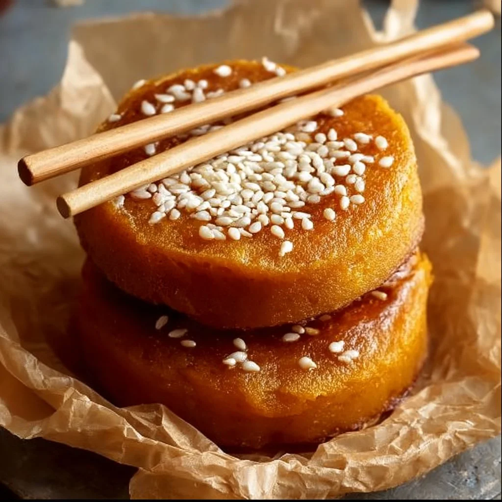 Traditional Chinese Pumpkin Cake with vibrant colors and delicious texture.