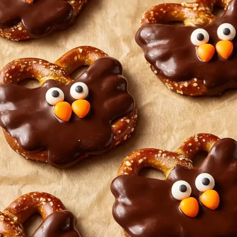 Turkey Chocolate Pretzels festive no-bake Thanksgiving treat