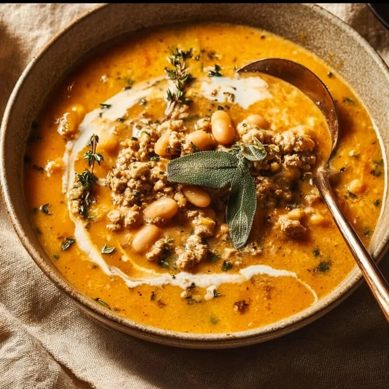 Bowl of Turkey Pumpkin White Bean Chili, a healthy and delicious recipe