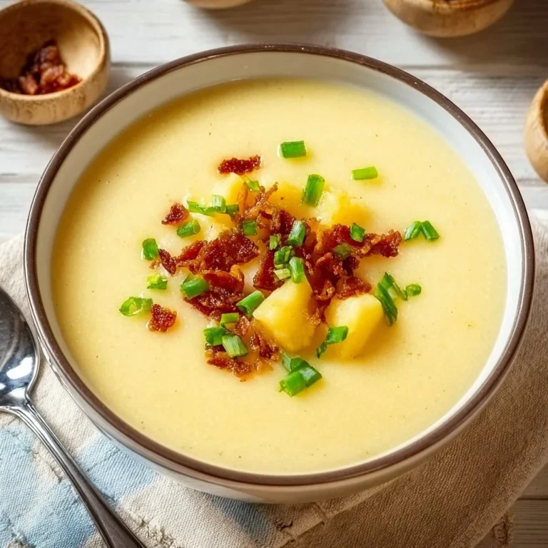 Bowl of creamy Irish potato soup inspired by Jason's Deli recipe
