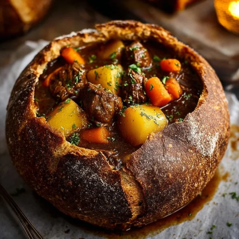 A delicious bowl of Witch’s Cauldron Beef Stew with hearty ingredients