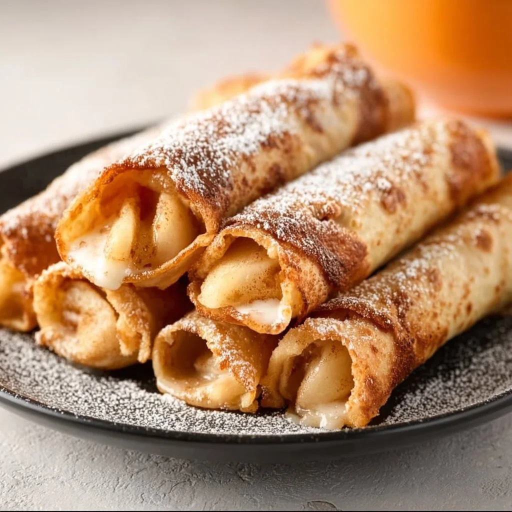 Delicious apple pie taquitos with a crispy exterior and sweet apple filling