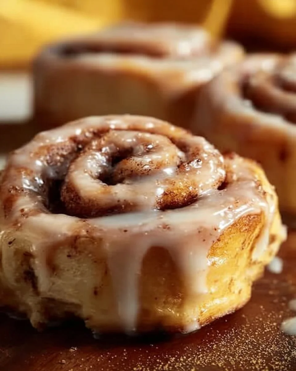 Delicious banana bread cinnamon rolls fresh from the oven