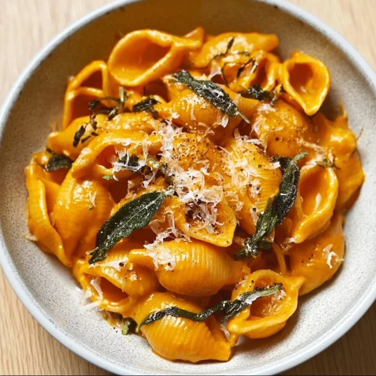 Creamy pumpkin sage pasta dish served in a bowl for a cozy fall dinner.