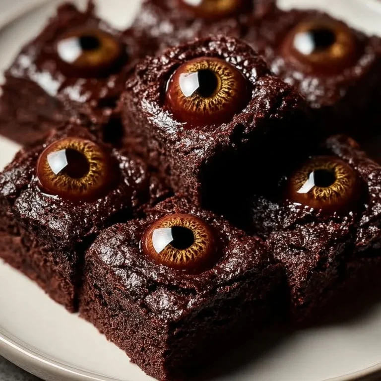 Delicious monster eye brownie bites perfect for Halloween treats.