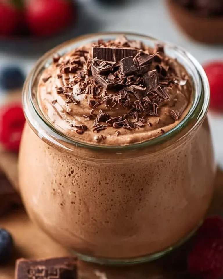 Delicious protein pudding in a bowl, perfect for guilt-free snacking.