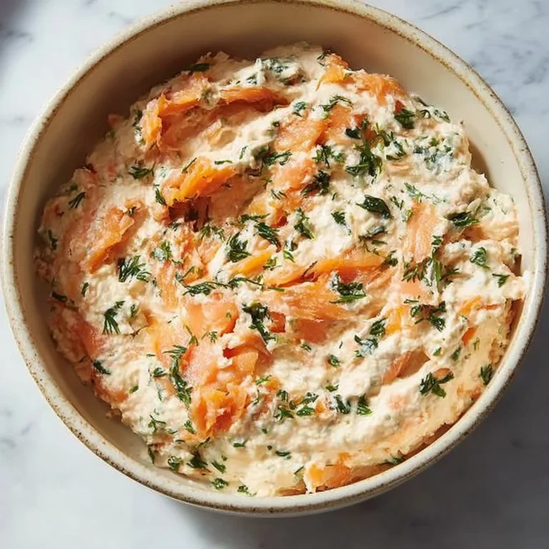 Delicious smoked salmon dip served in a bowl for entertaining