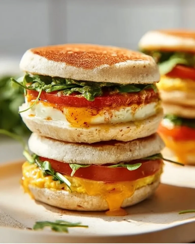 Healthy breakfast sandwich with fresh ingredients for a nutritious start to the day.