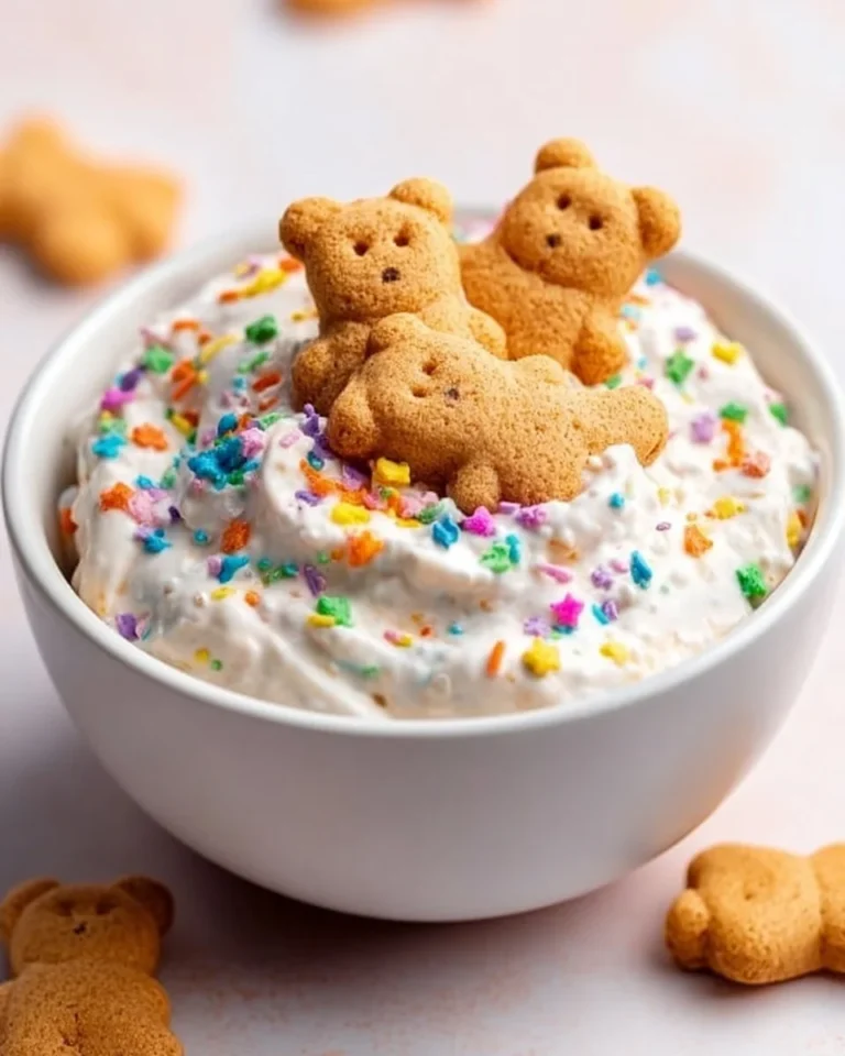 High protein Dunkaroo Dip served in a bowl with colorful dippers