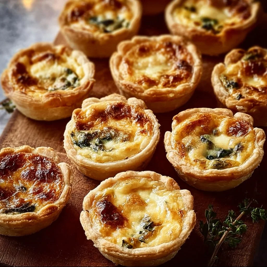 Delicious mini quiche served on a brunch table with fresh ingredients