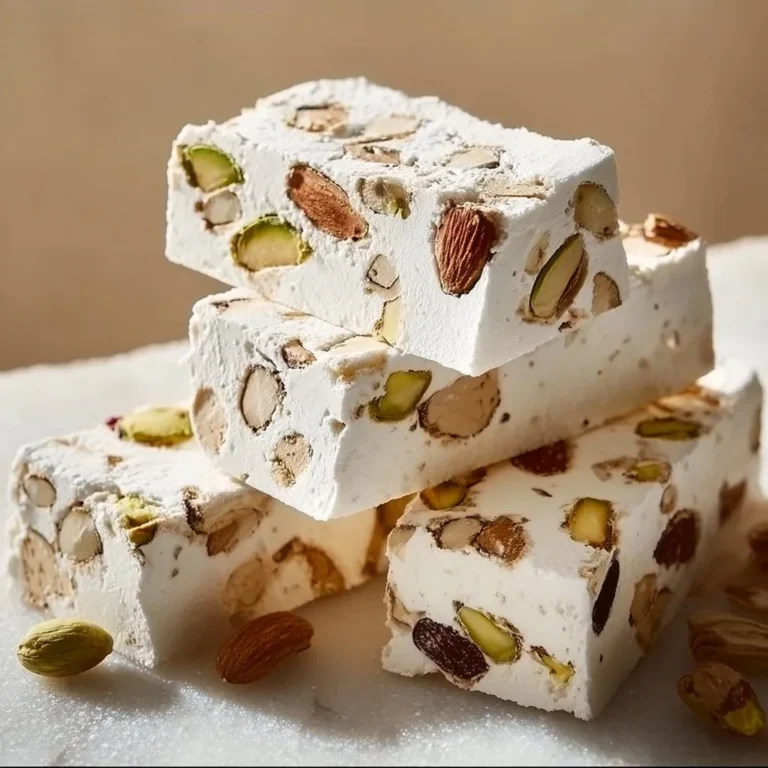Italian Torrone soft nougat on a festive table, perfect for celebrations.