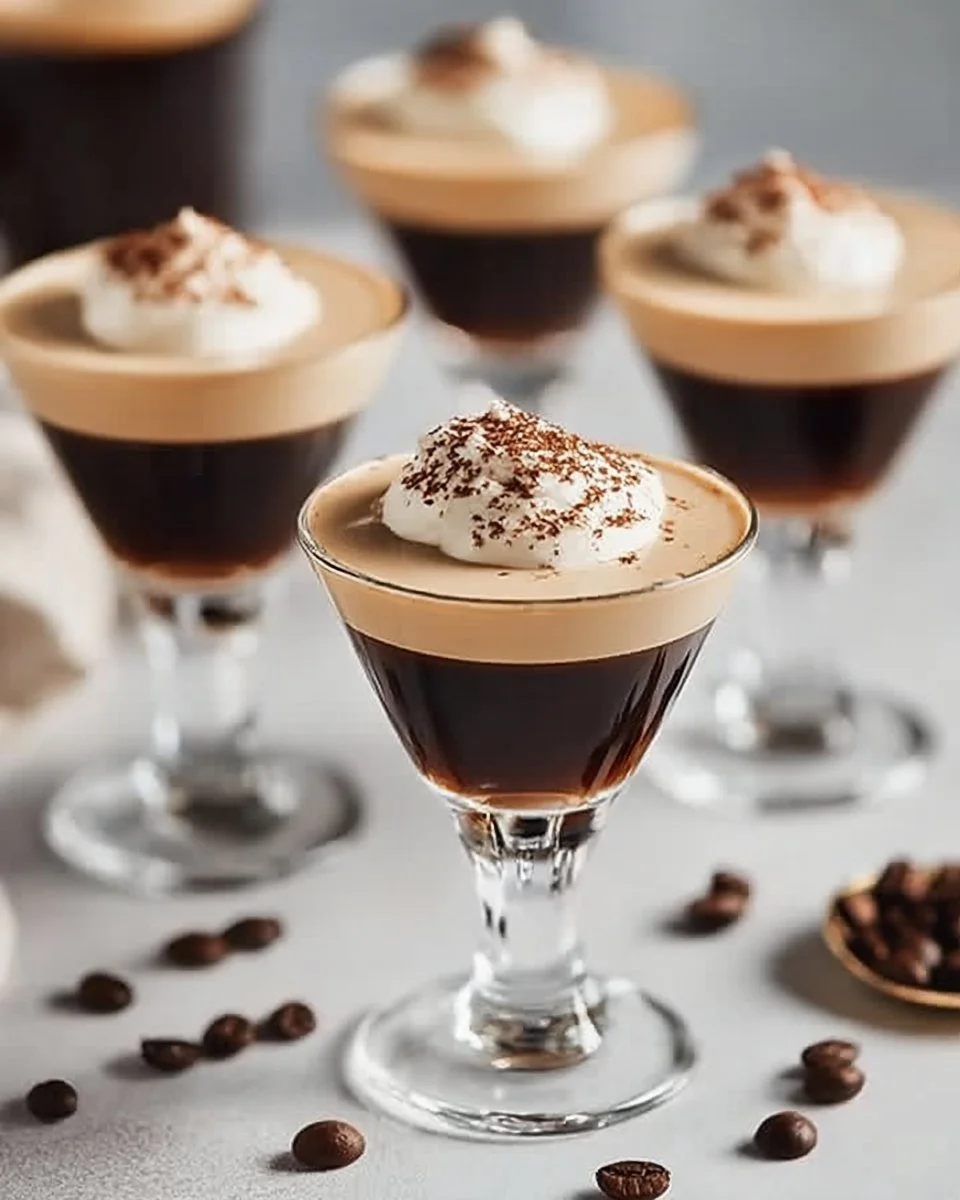 Mini Espresso Martini Shots served in elegant glasses