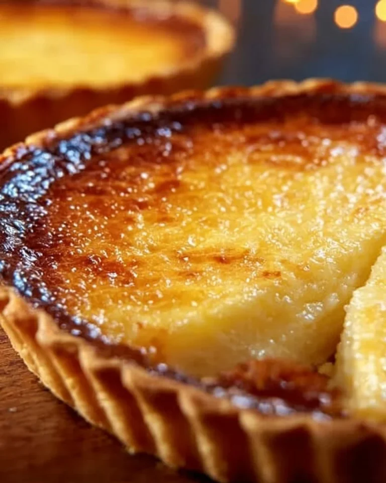 Slice of homemade old-fashioned egg custard pie on a plate