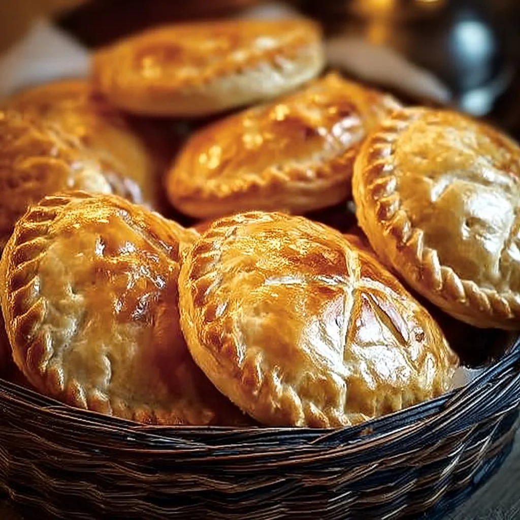 Delicious traditional meat pie served with fresh herbs for family dinner