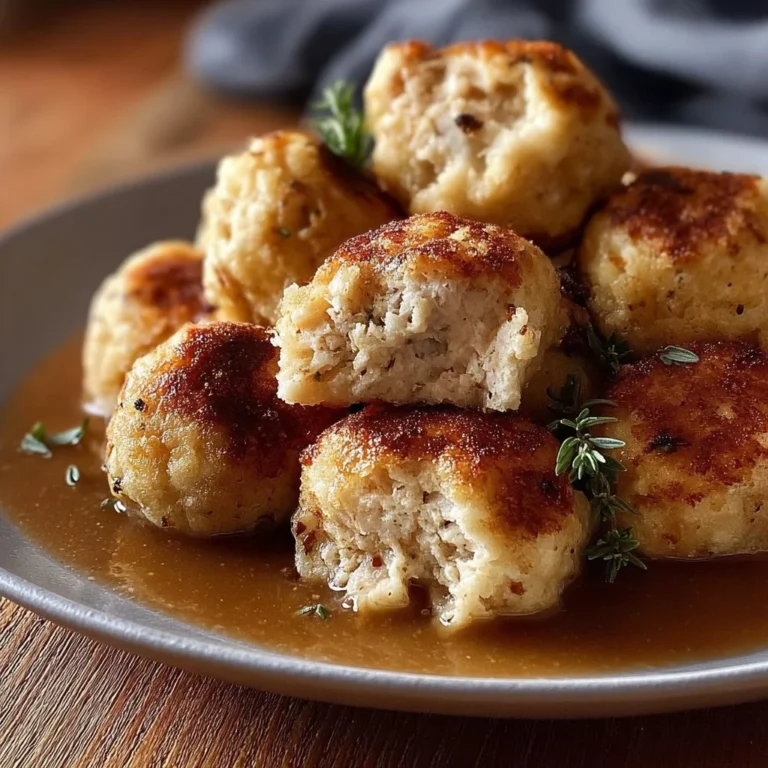 Savory turkey stuffing balls served on a plate for a cozy meal at home.