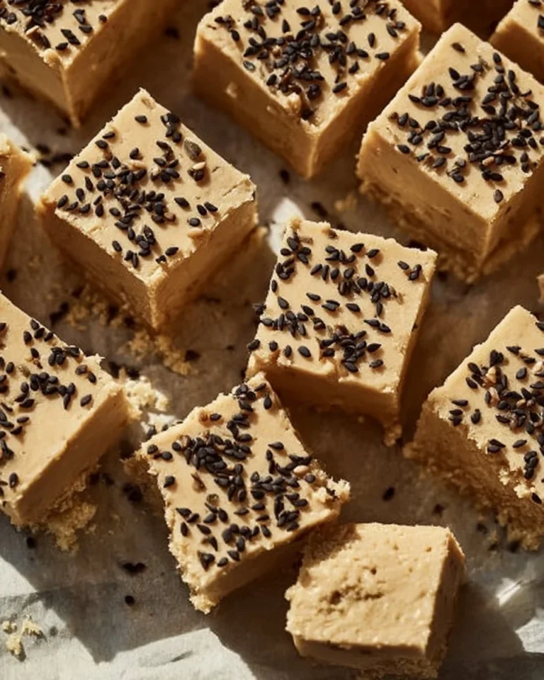 A delicious slice of homemade halva on a plate, garnished with nuts.