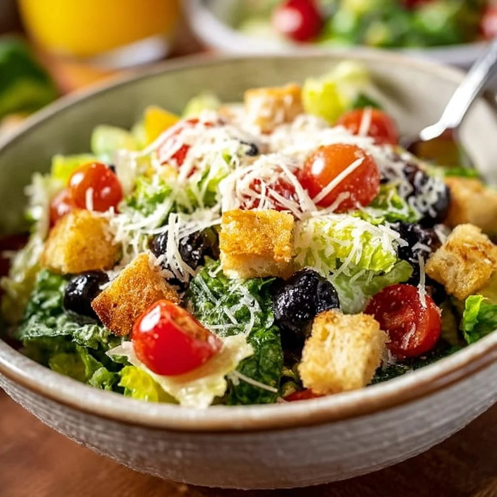 Zesty Olive Garden Salad with fresh vegetables and dressing