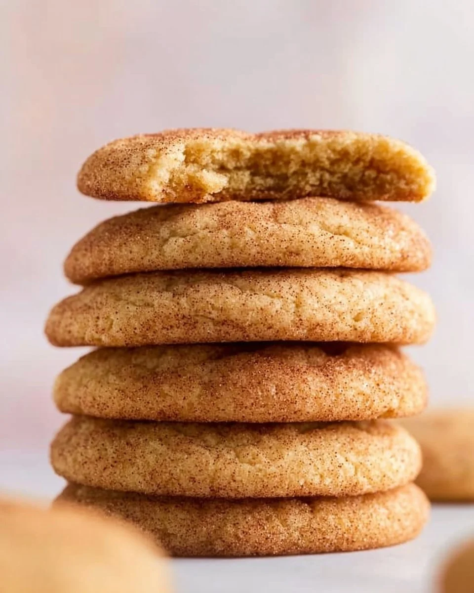 Batch of brown butter snickerdoodle cookies on a baking sheet