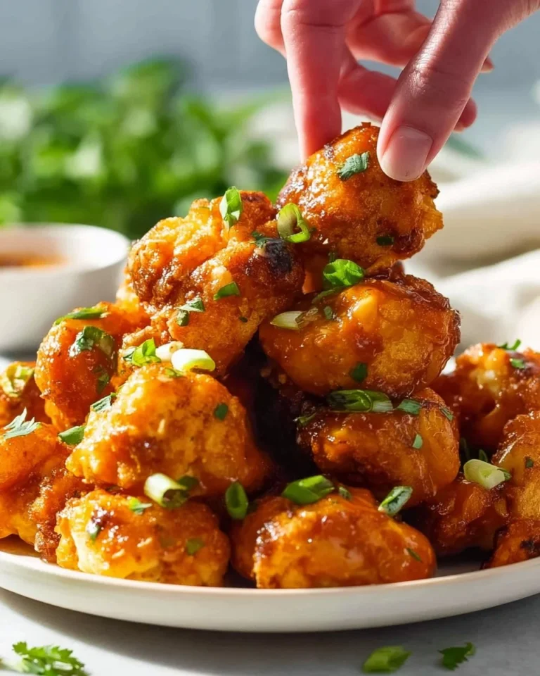 Delicious Buffalo Cauliflower Bites served as a healthy appetizer