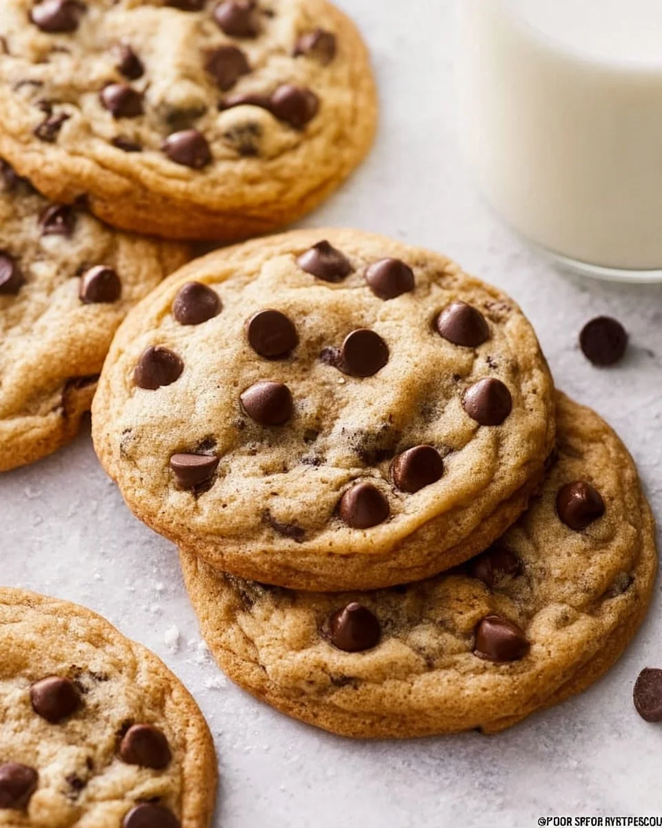 Freshly baked chocolate chip cookies with gooey chocolate chips
