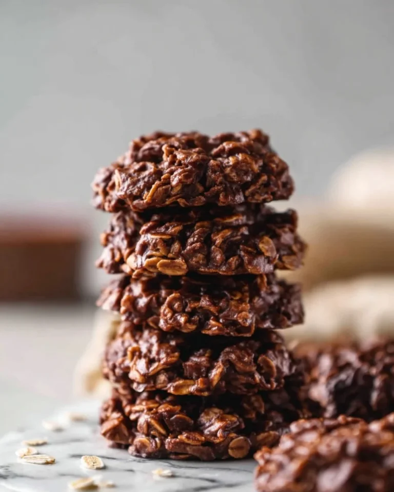 Delicious homemade chocolate oatmeal cookies cooling on a baking rack.