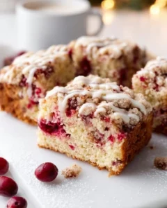 Delicious homemade Cranberry Crumb Cake with a buttery crumb topping