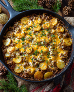 Cheesy Ground Beef & Potato Casserole (One-Pan Dinner!)