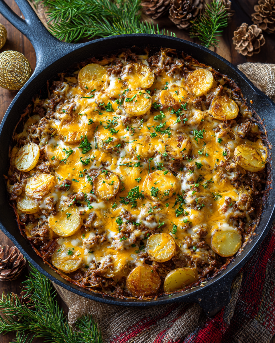 cheesy ground beef potato casserole