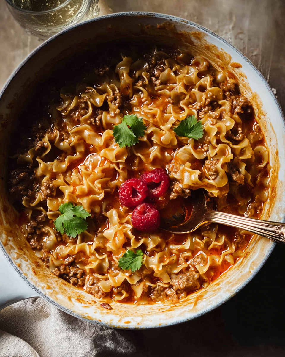 Cheesy Taco Pasta Cooking Process