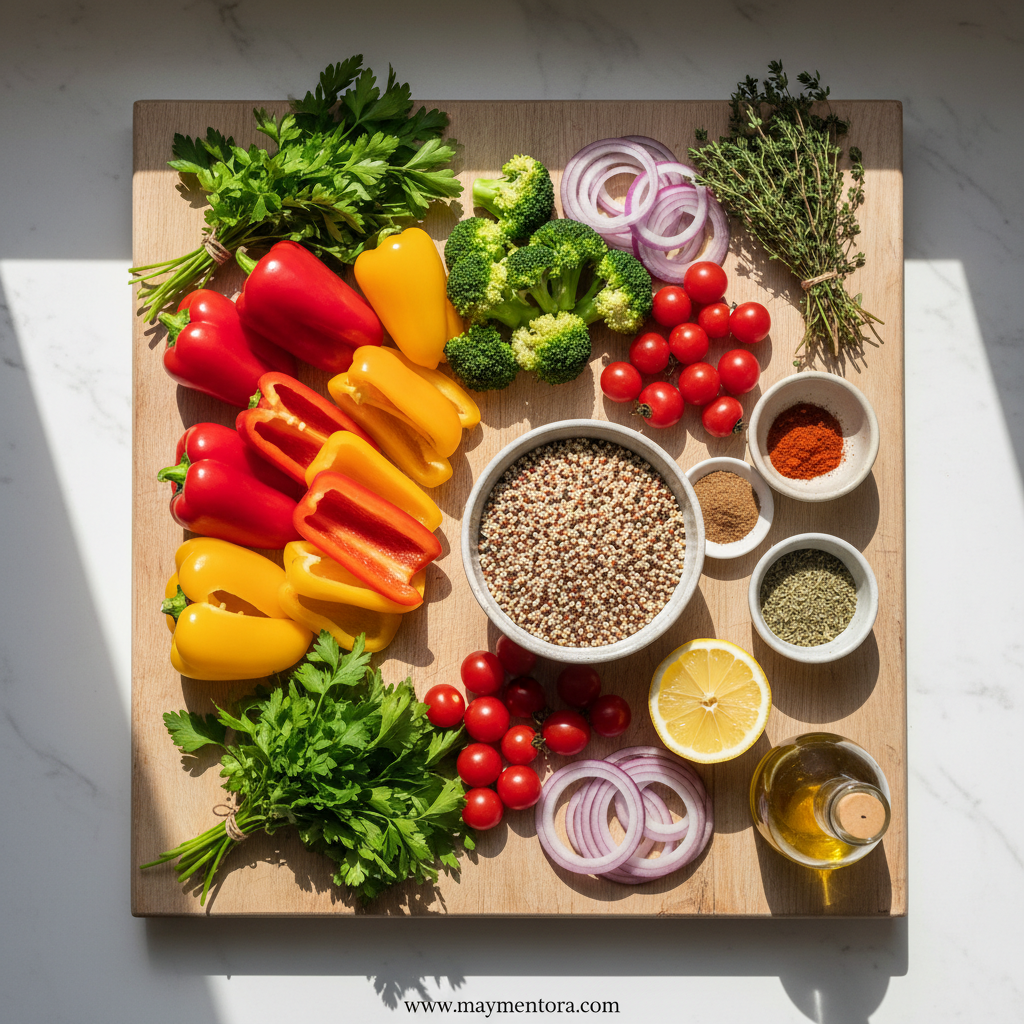 Fresh ingredients for Italian dinner preparation