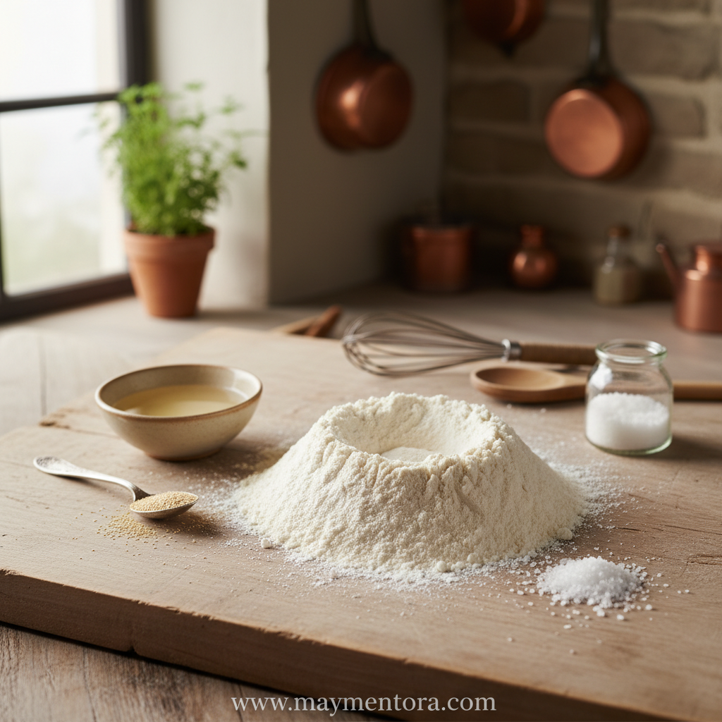 French bread ingredients laid out on counter