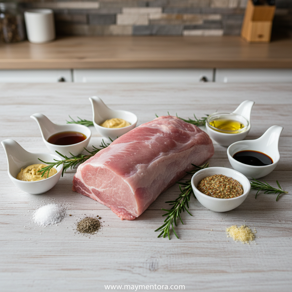 Ingredients for glazed maple mustard chicken