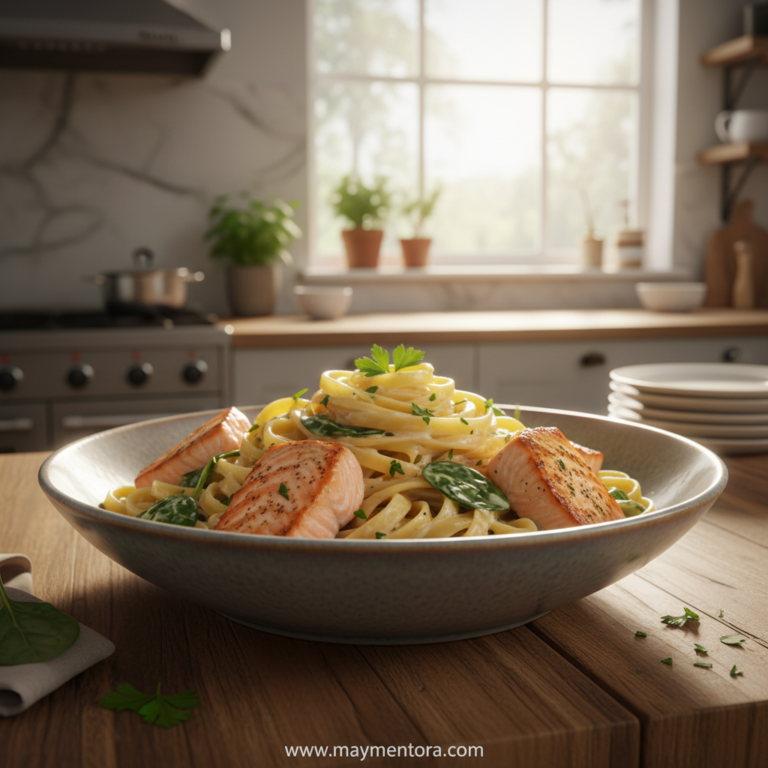 creamy-salmon-pasta-with-mixed-greens_feature