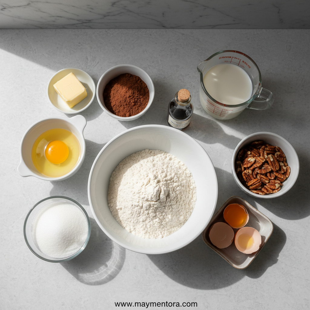Ingredients for easy Texas sheet cake