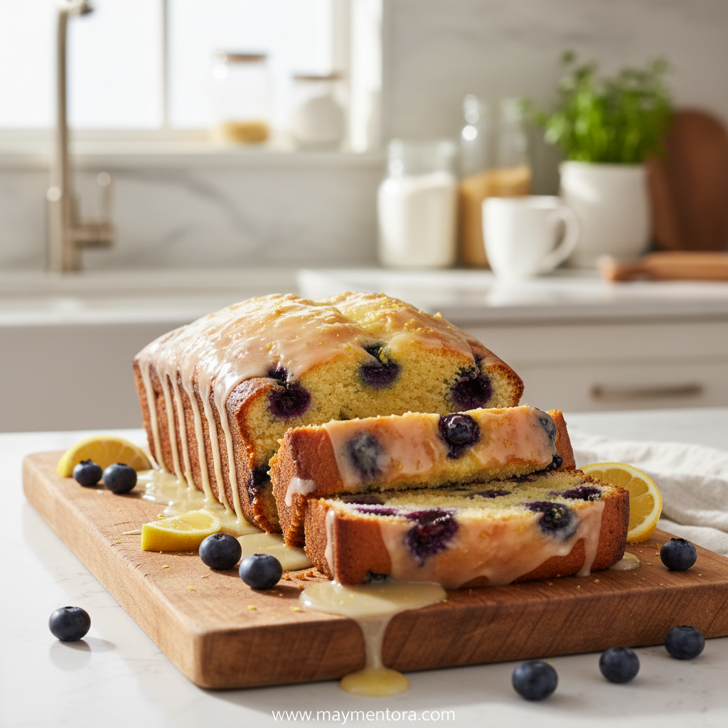 Lemon Blueberry Loaf with Lemon Glaze