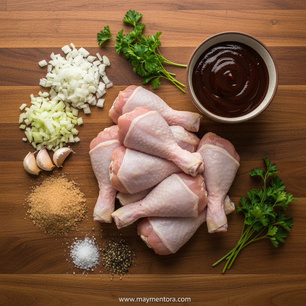 Ingredients for slow cooker BBQ chicken drumsticks